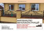 Производство металлоконструкций под ключ. Ворота, навесы, МАФ - Продажа объявление в Кривом Роге